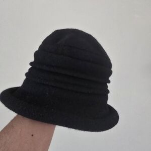 SCALA PRONTO Vintage Womens Black 100% Wool Hat